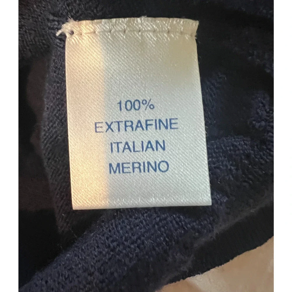 Paul Frederick Sweater Mens XXL Italian Merino Wool Blue Pullover Long Sleeve